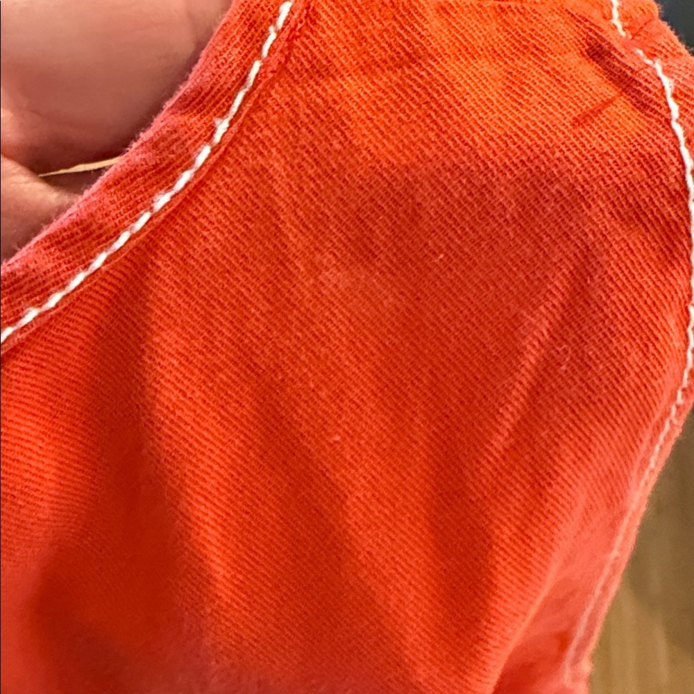 Bileu Anthropologie Sleeveless Orange A-Line Dress with Contrast Stitching sz 8 - Picture 11 of 12